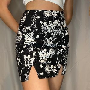 Black & White Floral Urban Outfitters Skirt